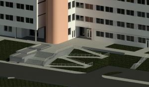 Возле Екабпилсской поликлиники перестраивают лестницу